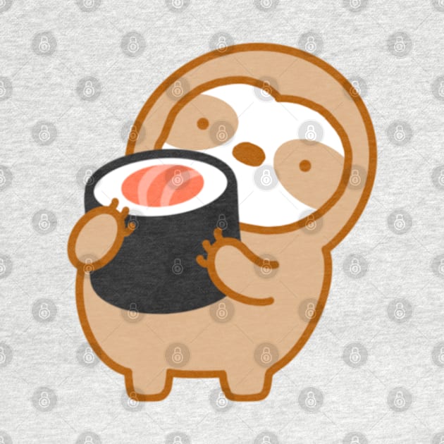 Cute Tuna Sushi Roll Sloth by theslothinme
